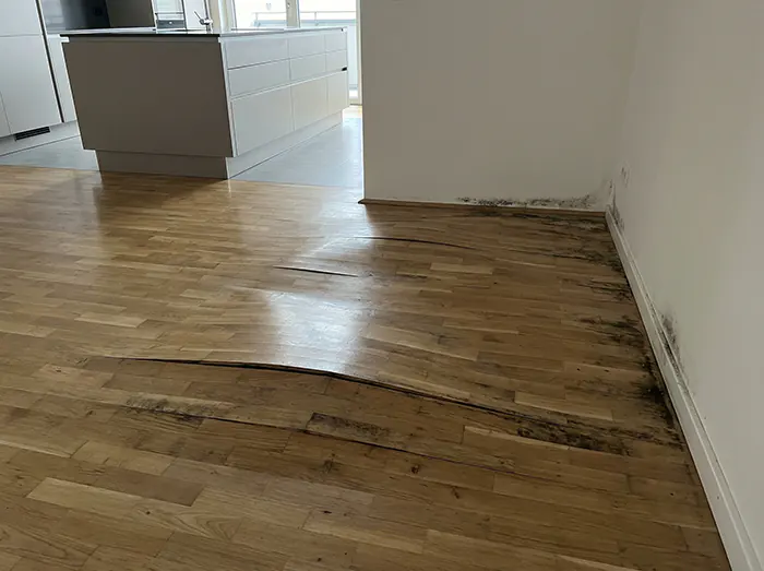 Mokar estrih je podigao parket